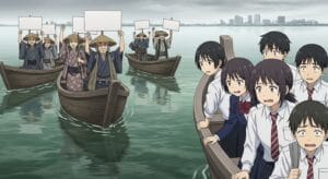 ヘリ基地に抗議する老人たち