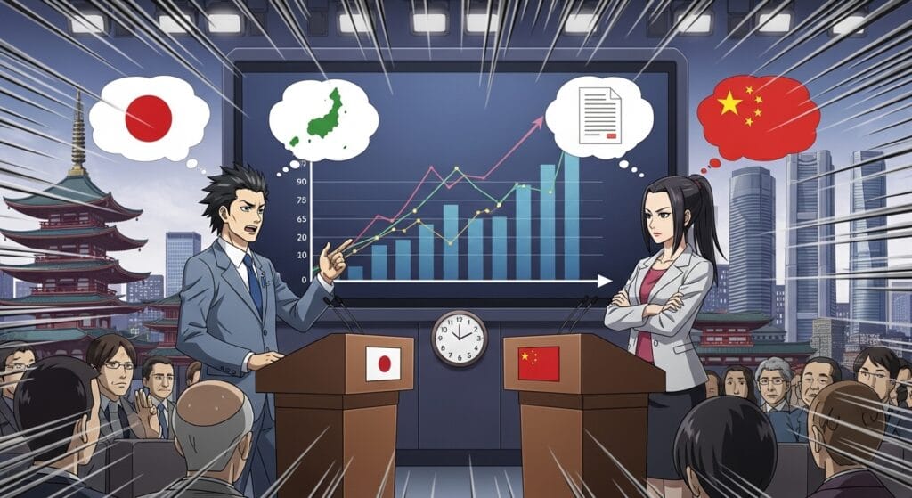 日本と中国の論戦が繰り広げられている